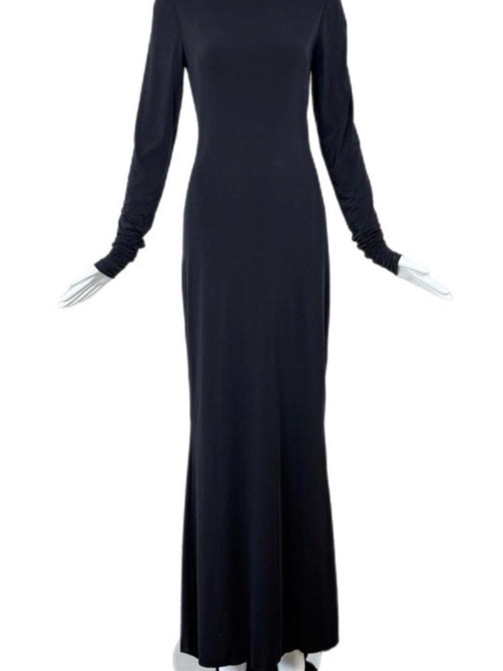 Vintage 90s Kay Unger Black Long-Sleeve Maxi Dress
